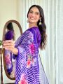 Authentic Elegant Festive Royal Purple Roman Silk Straight Suit