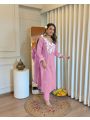 Authentic Elegant Ethnic Pastel Pink Rayon Straight Suit
