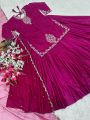 Authentic Magenta Natural Crepe Silk Lehanga Set