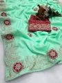 Elegant Chinnon Saree with beautiful pita work