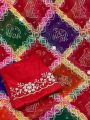  Multicolor Bandhej Georgette Saree