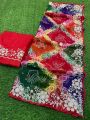  Multicolor Bandhej Georgette Saree