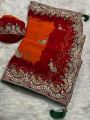 Authentic Heavy Georgatte Bhandhej Saree