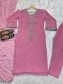Authentic Ethnic Festive Pastel Pink Faux Georgette Straight Suit
