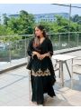 Authentic Elegant Ethnic Black Georgette Sharara Plazo Suit