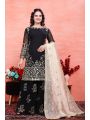 Authentic Elegant Ethnic Black & Gold Georgette Sharara Plazo Suit