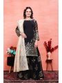 Authentic Elegant Ethnic Black & Gold Georgette Sharara Plazo Suit