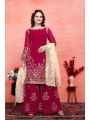 Authentic Elegant Ethnic Maroon Gold Georgette Sharara Plazo Suit