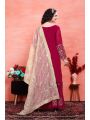 Authentic Elegant Ethnic Maroon Gold Georgette Sharara Plazo Suit