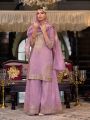 Authentic Elegant Ethnic Lilac Shimmer Plazo Suit