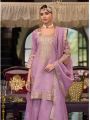 Authentic Elegant Ethnic Lilac Shimmer Plazo Suit