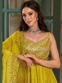 Authentic Ethnic Mustard Yellow Silk Anarkali Gown Set
