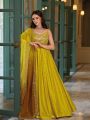 Authentic Ethnic Mustard Yellow Silk Anarkali Gown Set