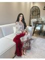 Authentic Ethnic Elegant Ivory Georgette  Printed Crepe Plazo Suit