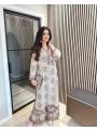 Authentic Ethnic Elegant Ivory Georgette  Printed Crepe Plazo Suit