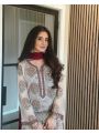 Authentic Ethnic Elegant Ivory Georgette  Printed Crepe Plazo Suit