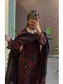 Authentic Elegant Festive Black Roman Silk Straight Suit