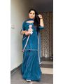 Authentic Ethnic Elegant Rama Crepe Sharara Plazo Suit