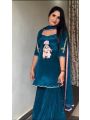 Authentic Ethnic Elegant Rama Crepe Sharara Plazo Suit