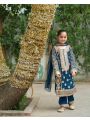 Authentic Ethnic Traditional Peacock Blue Kids Straight Suit
