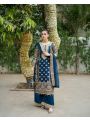 Authentic Elegant Ethnic Peacock Blue Plazo Suit
