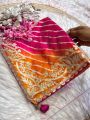 Sunset Leheriya Chinon Silk Saree