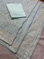 Ethnic Festive Traditional Dusty Pastel Blue Georgette Saree