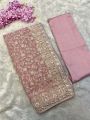 Elegant Ethnic Traditional Dusty Rose Georgette Saree