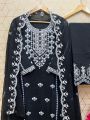 Authentic Ethnic Festive Black Roman Silk Straight Suit