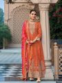 Authentic Traditional Festive Rust Shimmer Anarkali Suit