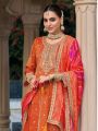 Authentic Traditional Festive Rust Shimmer Anarkali Suit