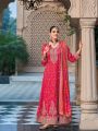 Authentic Traditional Ethnic Rani Pink Shimmer Anarkali Suit