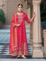 Authentic Traditional Ethnic Rani Pink Shimmer Anarkali Suit