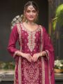 Authentic Traditional Ethnic Deep Magenta Chinnon Plazo Suit