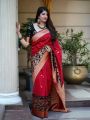 Majestic Red Soft Lichi Silk Saree