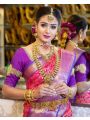 Radiant Pink & Purple Soft Lichi Silk Saree