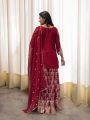 Ethnic Elegant Festive Maroon Georgette Sharara Suit