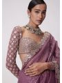 Mirror Magic Mauve Saree Set