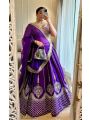 Royal Purple Heavy Chinon Silk Embroidered Designer Lehanga Set