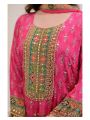 Elegant Rani Pink Chinnon Festive Anarkali Suit