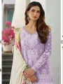 Elegant Lavender Rayon Cotton Pakistani Plazo Suit