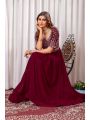 Elegant Traditional Maroon Anarkali Gown Suit