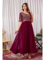 Elegant Traditional Maroon Anarkali Gown Suit