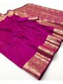 Elegant Traditional Magenta Banarasi Silk Saree 