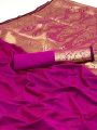 Elegant Traditional Magenta Banarasi Silk Saree 