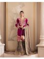 Elegant Ethnic Magenta Faux Georgette Embroidered Sharara Suit