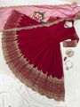 Ethnic Festive Majestic Maroon Embroidered Anarkali Gown Suit