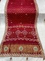 Elegant Ethnic Maroon Pure Gaji Silk Bandhani Saree