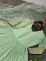 Ethnic Festive Traditional Mint Green Embroidered Anarkali Gown Suit