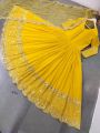 Ethnic Traditional Mustard Yellow Embroidered Anarkali Gown Suit